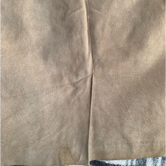 PIA RUCCI tan leather suede vintage skirt, beige size 12 - Picture 6 of 8